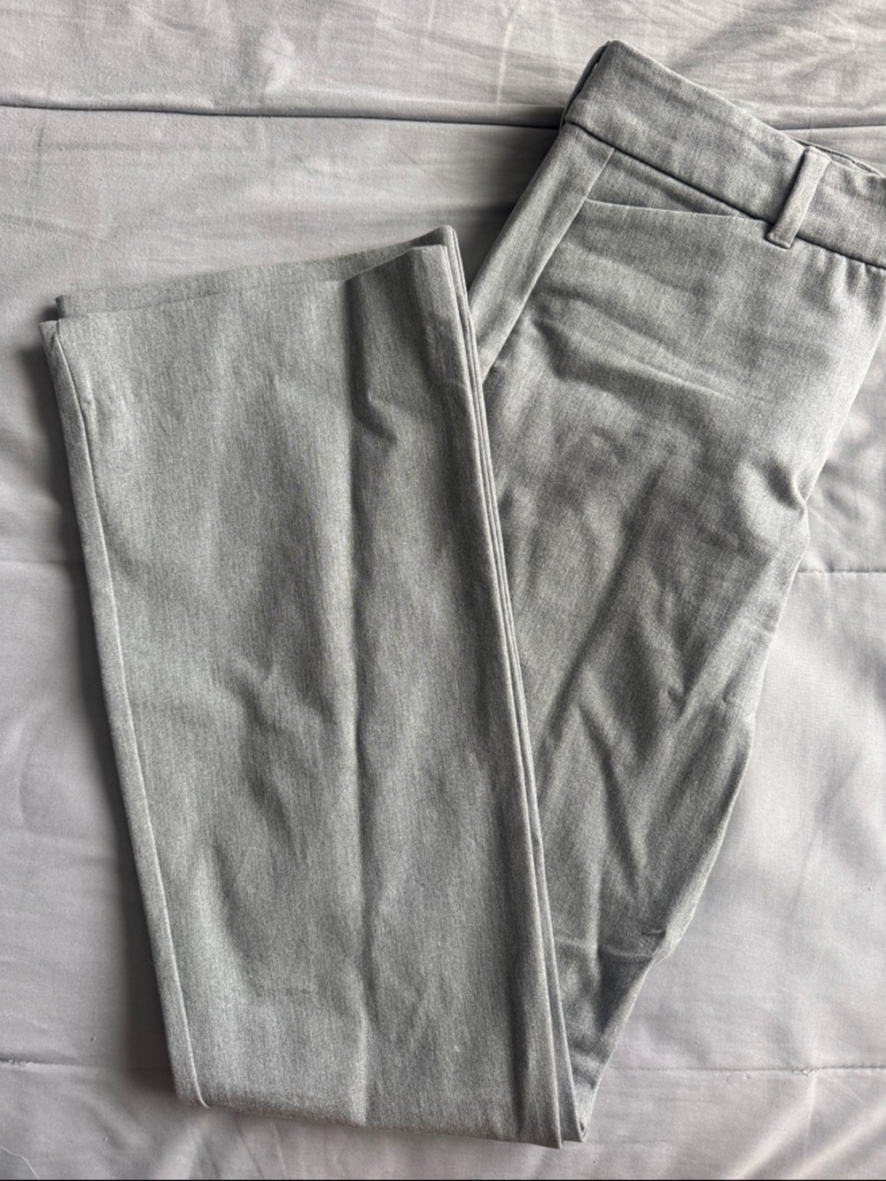 Old Navy Light Gray High-Rise Pixie Flare Dress Pants